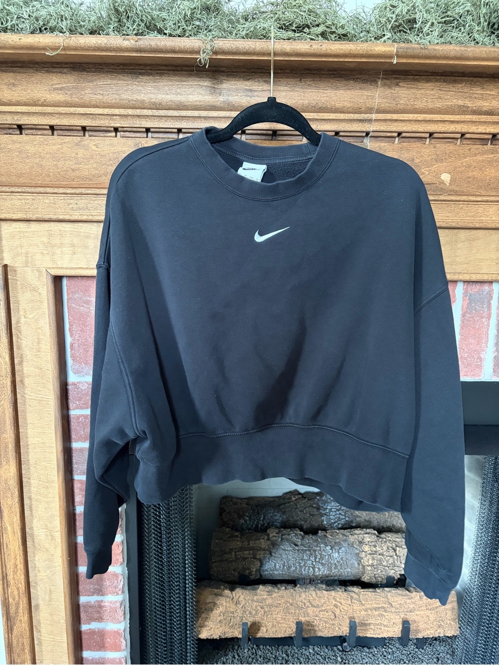 Nike Black Crewneck Sweatshirt with White Swoosh